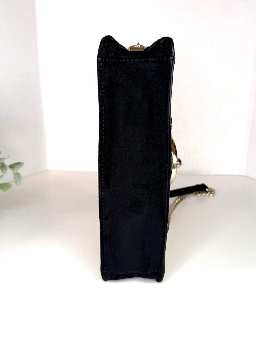 Express Women's Crossbody Mixed Media Black Velvet & Metallic Gold/Silver Bag - Picture 9 of 14